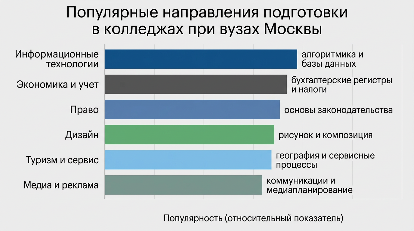 Направления подготовки в колледжах при вузах
